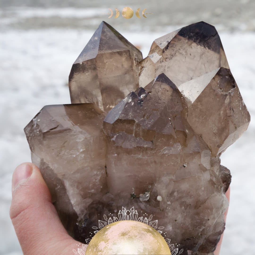 Elestial Smoky Quartz Crystals for Journey Work