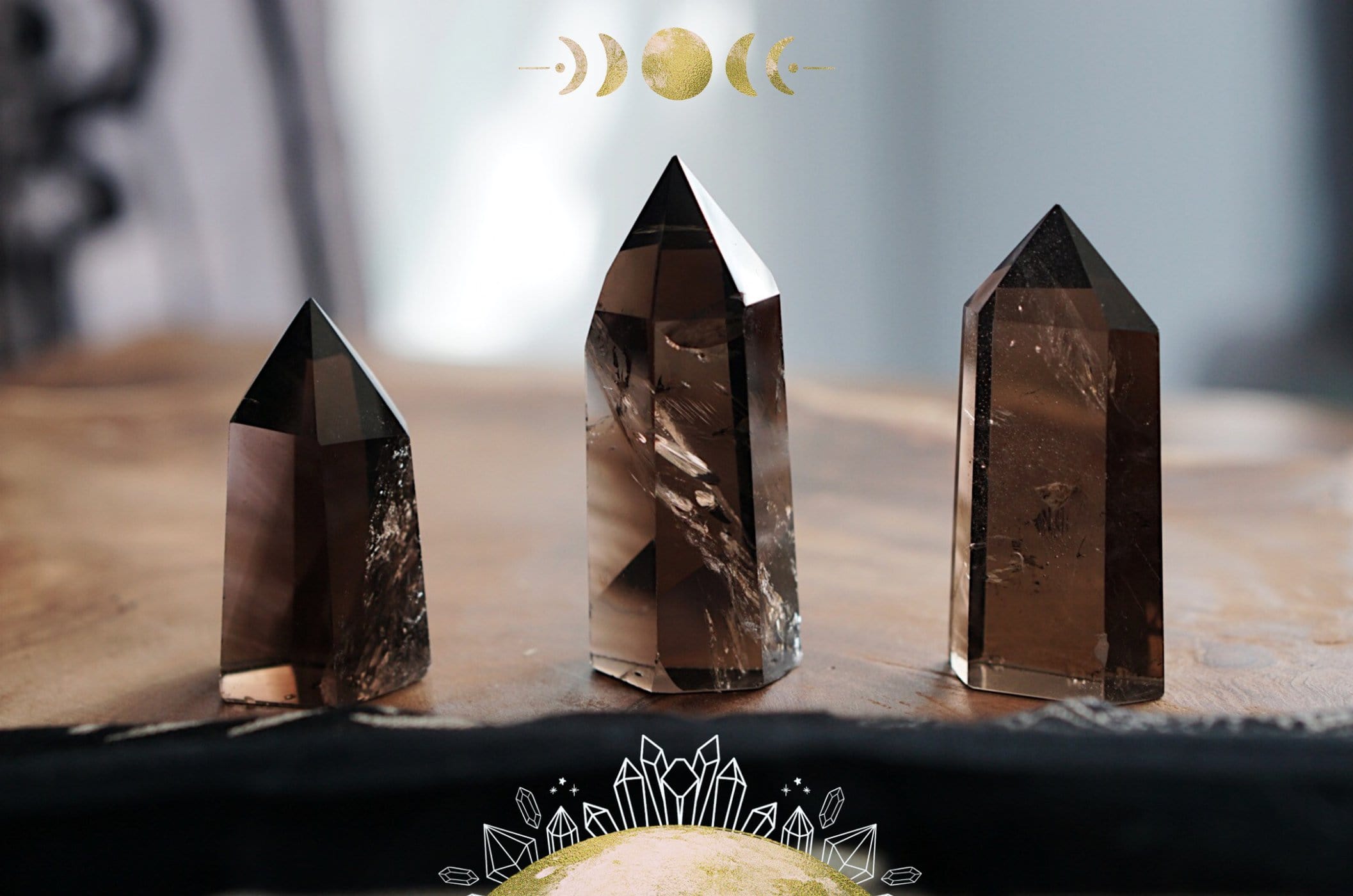 Elestial Smoky Quartz Crystals for Journey Work