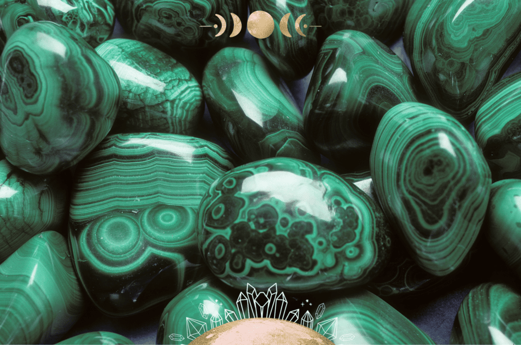 Healing Properties of Malachite: An image of green, tumbled Malachite stones