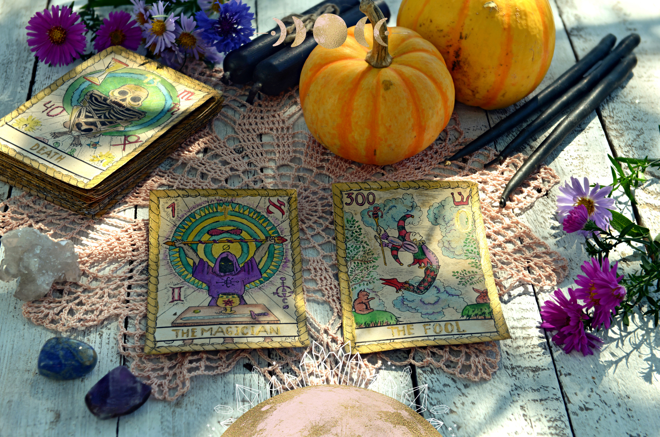 Crystals & A Card Spread for Insight at Samhain