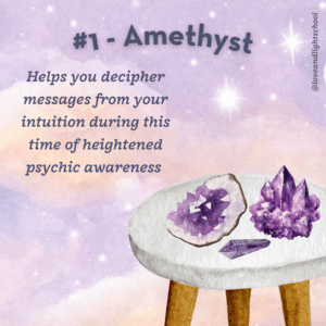 Amethyst crystals for the full moon