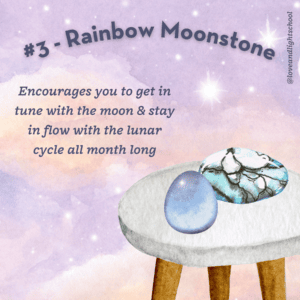 Rainbow Moonstone crystal for the full moon