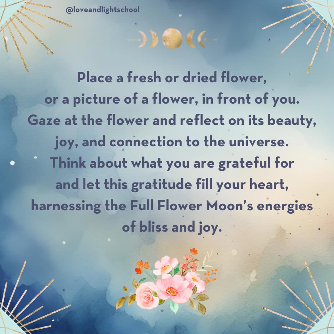 Crystal Ritual for the flower moon Part 4 - Gaze at Flowers