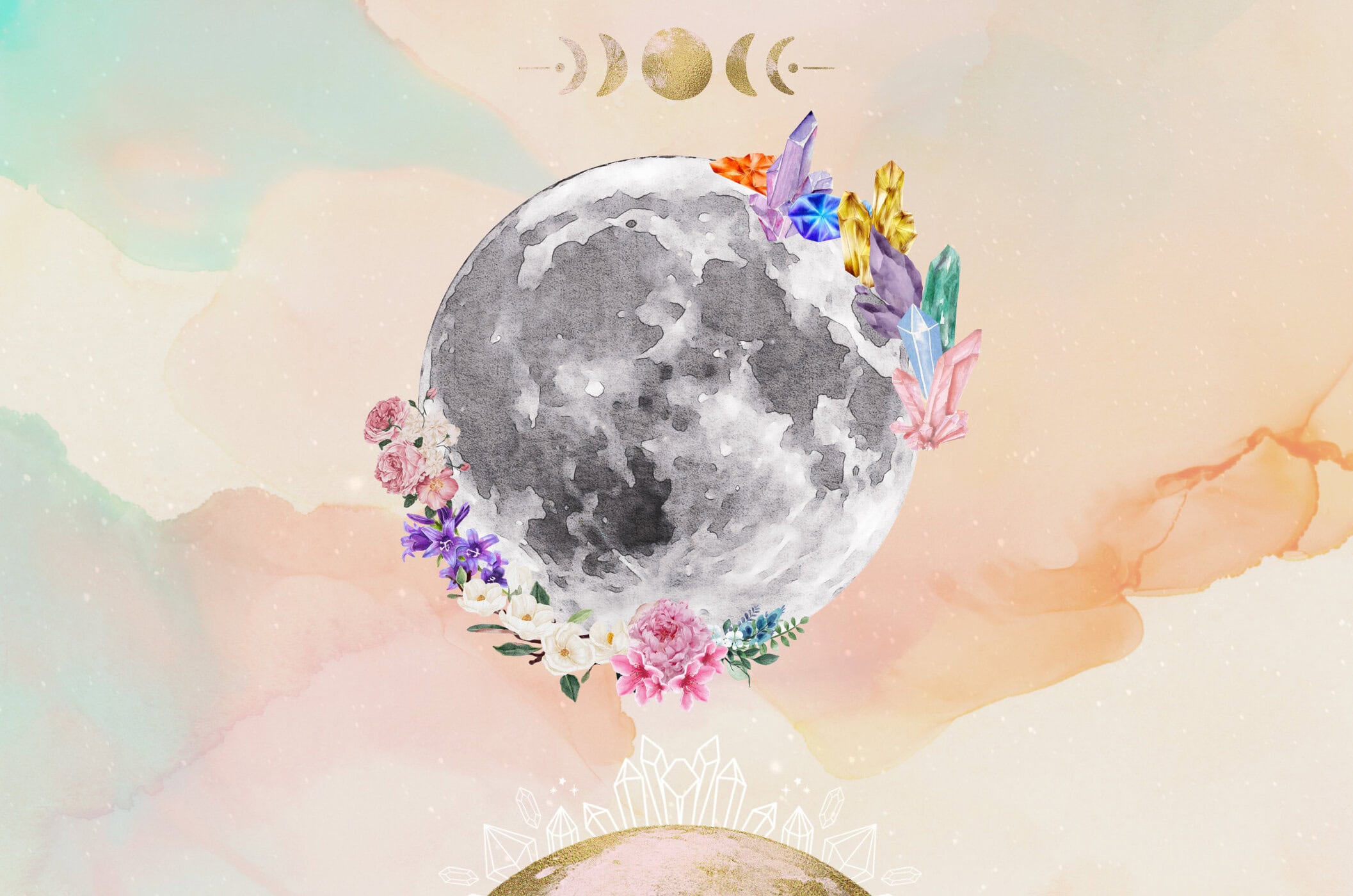 Flower Moon Ritual Unlock Full Flower Moon Magic with Crystals Love & Light School of