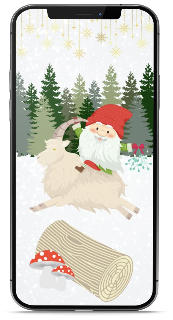 Winter Gnome Digital Phone Wallpaper